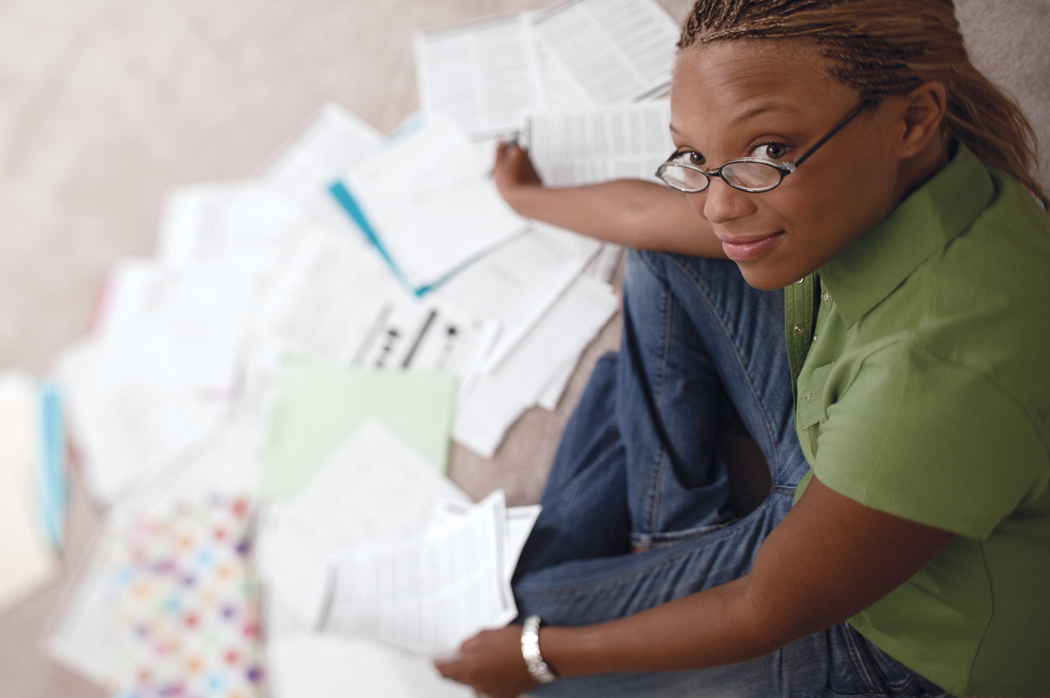 Woman with paperwork